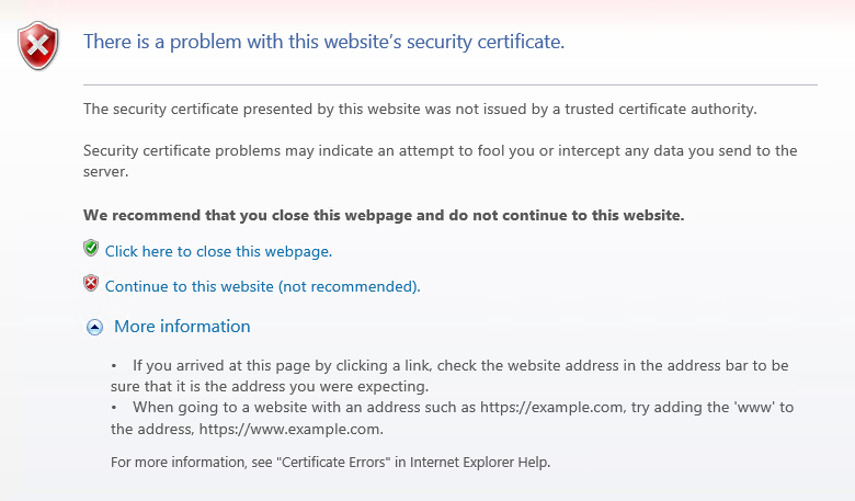 Certificate verification error